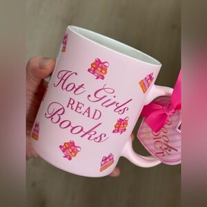 Pink 'Hot Girls Read Books' Mug